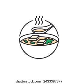 Miso Soup Icon - Traditional Japanese Soup, Asian Food Icon