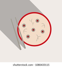 miso soup japanese food graphic object top view