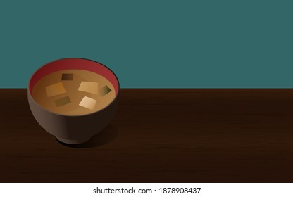 Miso soup on the table