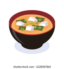 Miso soup vector illustration on white background