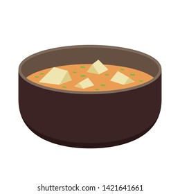 Miso soup vector. wallpaper. free space for text. copy space. 