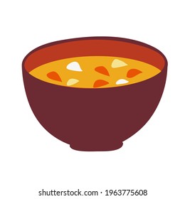 Ilustración Miso soup.Vector fácil de editar.