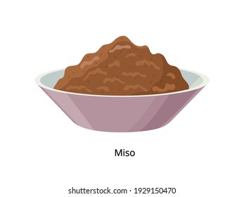 Miso. Soybean product - vector illustration isolated on white background.