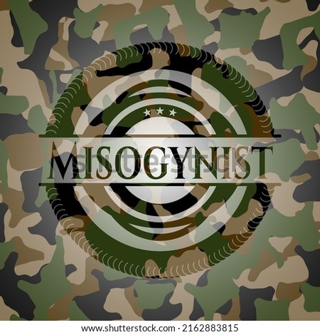 Misogynist camo emblem. Vector Illustration. Detailed. 