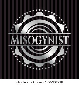 Misogynist silver emblem or badge. Vector Illustration. Mosaic.
