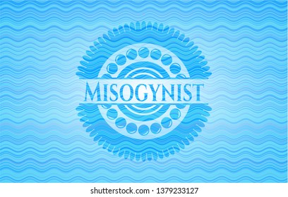 Misogynist water wave representation emblem background.
