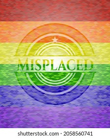 Misplaced lgbt colors emblem. Vector Illustration. Mosaic. 