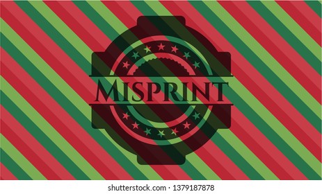 Misprint christmas emblem background.