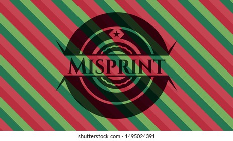 Misprint christmas emblem. Vector Illustration. Detailed.