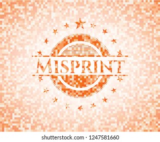 Misprint orange mosaic emblem