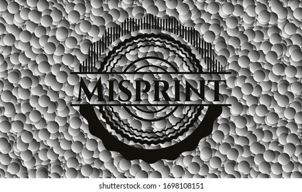 Imprima un emblema oscuro realista con fondo de burbujas grises. Ilustración vectorial. Detallado.
