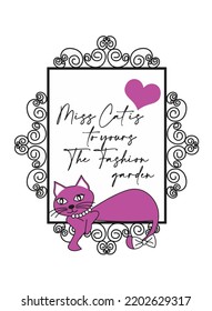 Miss Cat Heart Design Print