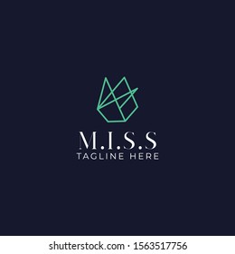 miss diamond logo vector concept with simple and minimalist style