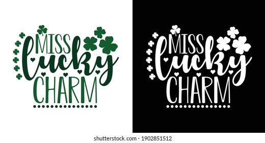 Miss Lucky Charm | Happy St Patrick’s Day Printable Vector Illustration