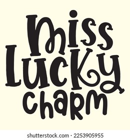 Miss Lucky Charm   t shirt designs vector file 