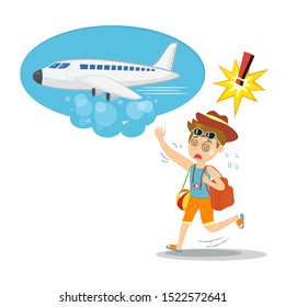 Miss the plane vector image,, illustratio  cartoon