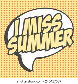I miss summer, illustration in vector format