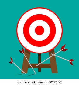 Miss target, goals vector success business strategy concept icon