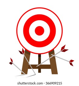 Miss target, goals vector success business strategy concept icon isolated white