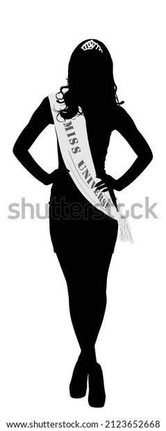 Miss Universe Vector Silhouette Illustration Symbol Stock Vector ...