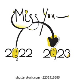 Miss you 2022 - Red and Black icon or signs