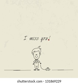 I miss you card