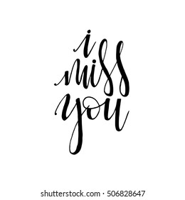 Miss You Card Art Calligraphy Handwritten Stock Vector (Royalty Free ...