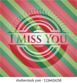 I Miss You christmas badge background.