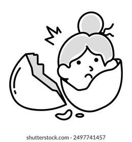 Miss You Doodle Collection with Sad and Upset Characters