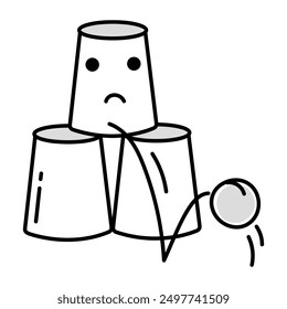Miss You Doodle Collection with Sad and Upset Characters