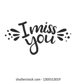 I miss you lettering vector 
