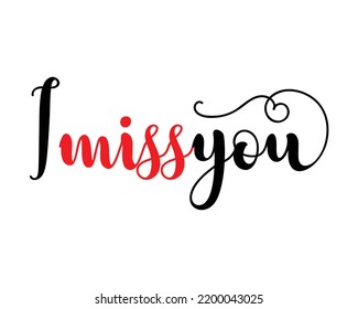 Miss You Letters Vector Elements Design Stock Vector (royalty Free 