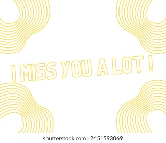 I miss you a lot text vector design isolated in white background
