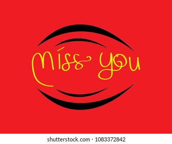 Miss you. vector abstract illustration