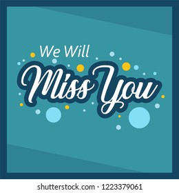 Miss You Vector Lettering Farewell Party Stock Vector (Royalty Free ...