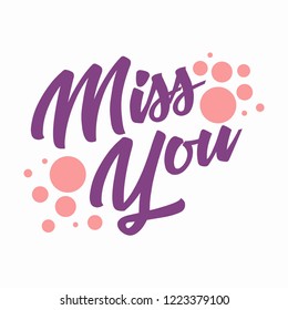 Miss You Vector Lettering Farewell Party Stock Vector (Royalty Free ...