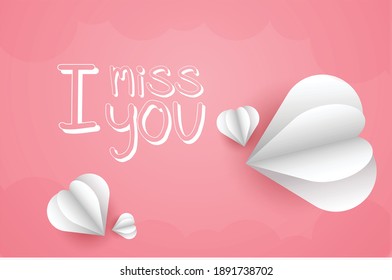 I miss you vector lettering text.