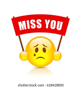 Miss you vector sign on white background