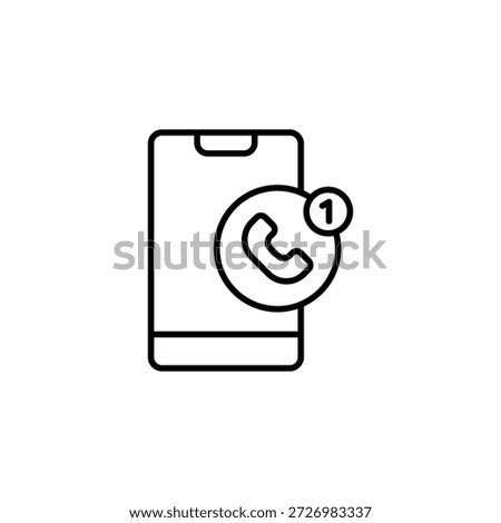 Missed Call Alert On Smartphone Device Interface Outline