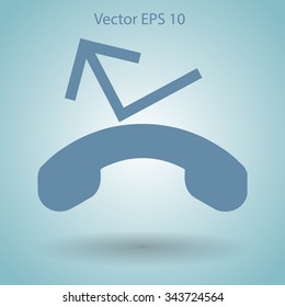 missed call by the host phone vector icon