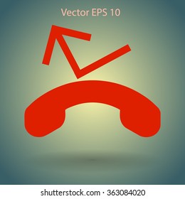 missed call by the host phone vector icon