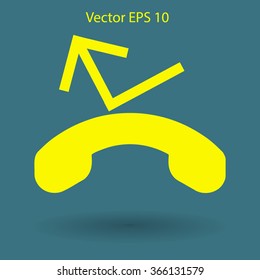 missed call by the host phone vector icon