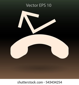missed call by the host phone vector icon