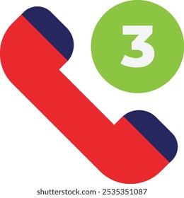 Icono de comunicación de llamada perdida Vector Ilustración plana