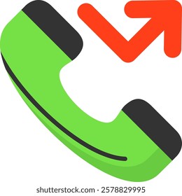 Missed call Flat Icon Style Design