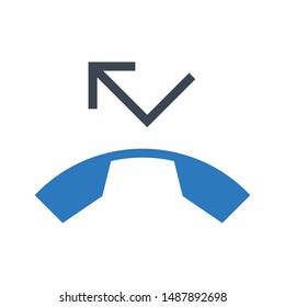 missed call glyph colour vector icon