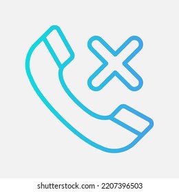 Missed call icon in gradient style about communication, use for website mobile app presentation