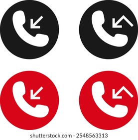 ícone de chamada perdida definido. Chamadas perdidas da Web. Chamada perdida para celular. Botões de interface para conexão móvel
