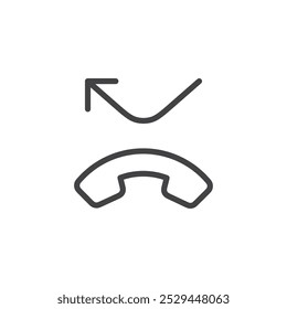 Icono de llamada perdida Símbolo de arte de contorno delgado