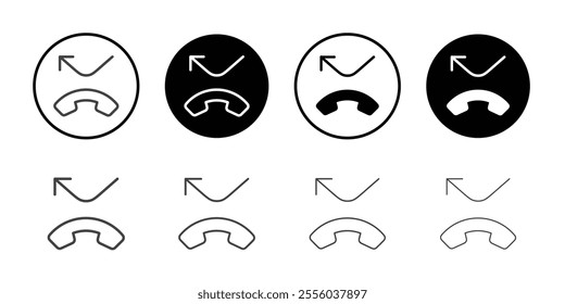 Missed call icon Thin outline art symbol
